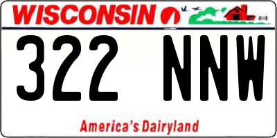 WI license plate 322NNW