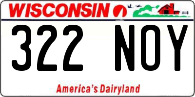 WI license plate 322NOY
