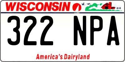 WI license plate 322NPA