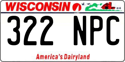 WI license plate 322NPC