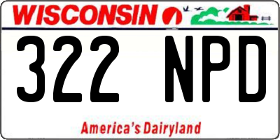 WI license plate 322NPD