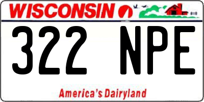 WI license plate 322NPE