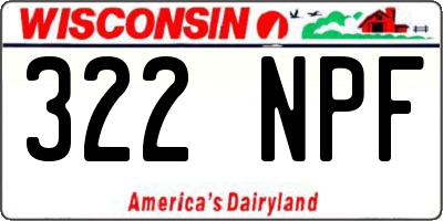 WI license plate 322NPF