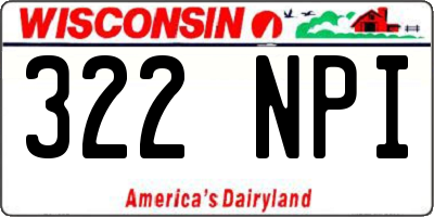 WI license plate 322NPI