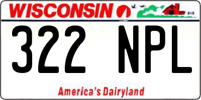 WI license plate 322NPL