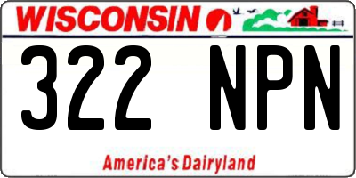 WI license plate 322NPN