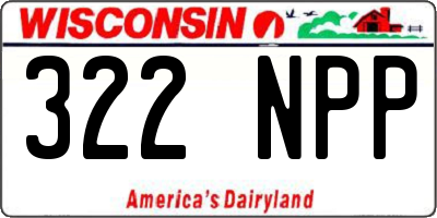 WI license plate 322NPP