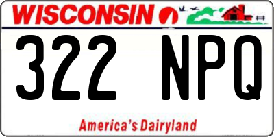 WI license plate 322NPQ