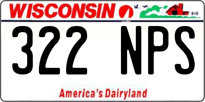 WI license plate 322NPS