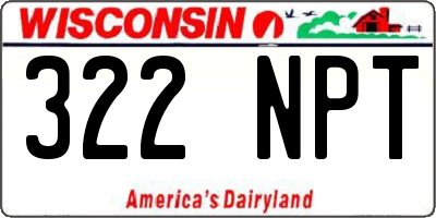 WI license plate 322NPT