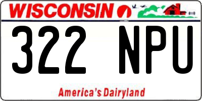 WI license plate 322NPU