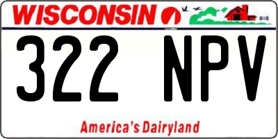WI license plate 322NPV