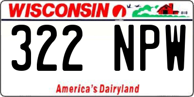WI license plate 322NPW
