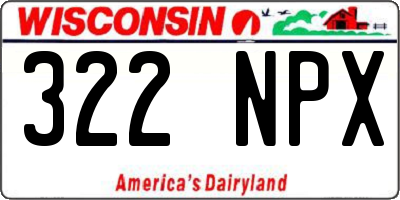 WI license plate 322NPX