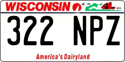 WI license plate 322NPZ
