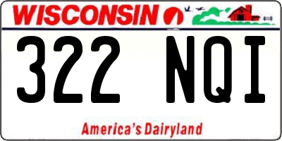 WI license plate 322NQI