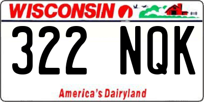 WI license plate 322NQK