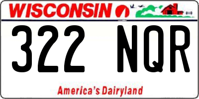 WI license plate 322NQR