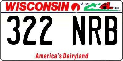 WI license plate 322NRB