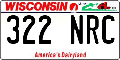 WI license plate 322NRC
