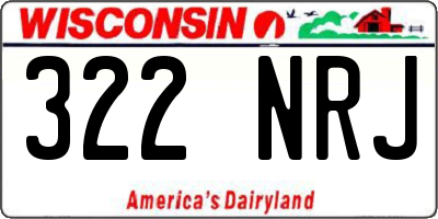 WI license plate 322NRJ