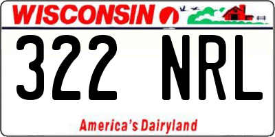 WI license plate 322NRL