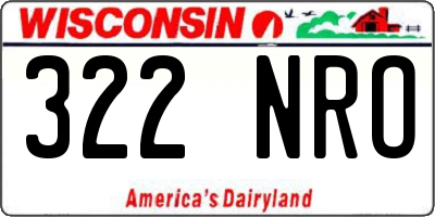 WI license plate 322NRO