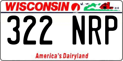 WI license plate 322NRP