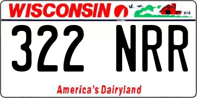 WI license plate 322NRR