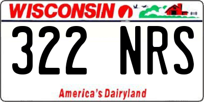 WI license plate 322NRS