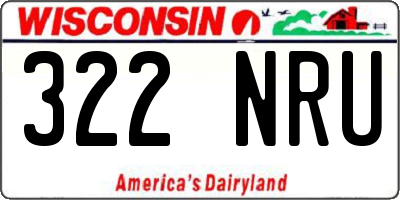 WI license plate 322NRU