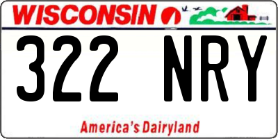 WI license plate 322NRY