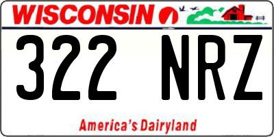 WI license plate 322NRZ