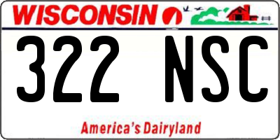 WI license plate 322NSC