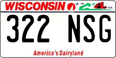 WI license plate 322NSG