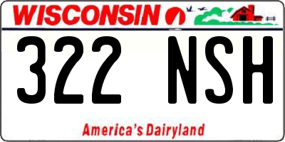 WI license plate 322NSH
