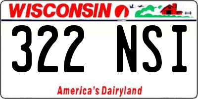 WI license plate 322NSI
