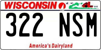 WI license plate 322NSM