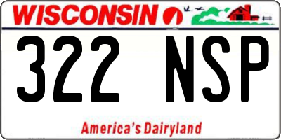 WI license plate 322NSP