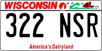 WI license plate 322NSR