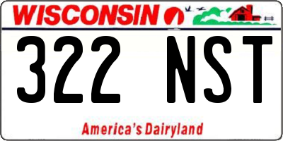 WI license plate 322NST