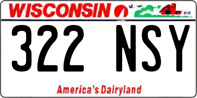 WI license plate 322NSY