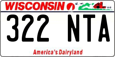 WI license plate 322NTA