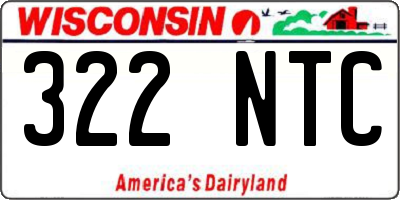 WI license plate 322NTC