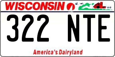 WI license plate 322NTE