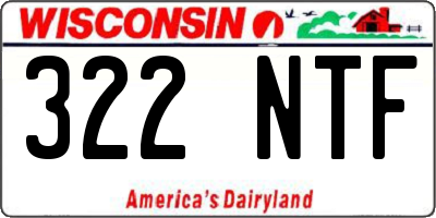 WI license plate 322NTF