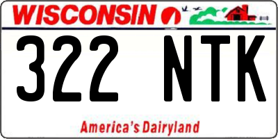 WI license plate 322NTK