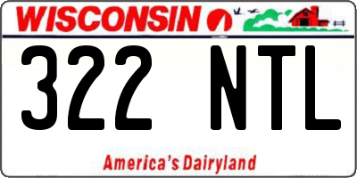 WI license plate 322NTL