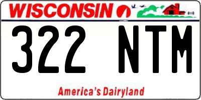 WI license plate 322NTM