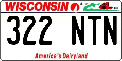 WI license plate 322NTN
